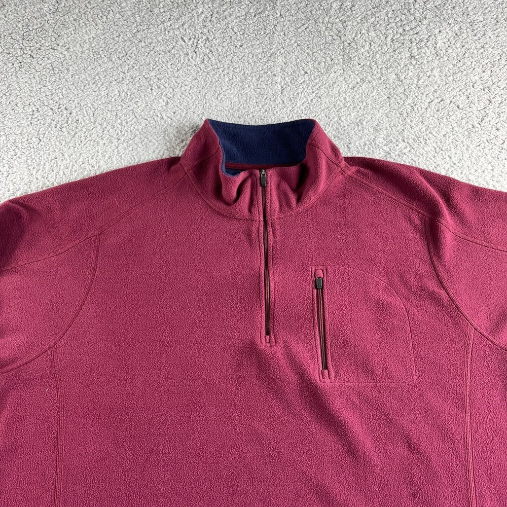 LL Bean Jacket Mens‎ 2XL Red Fleece Pullover 1/4 Zip Traditional Fit Outdoor
